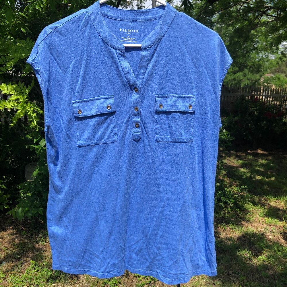Talbots sleeveless Blue Top Size Small